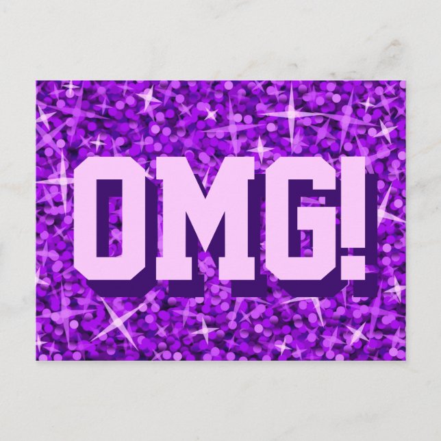 Glitz Purple 'OMG!' postcard (Front)