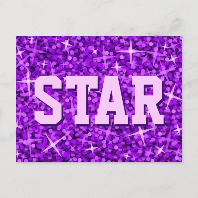 Glitz Purple 'STAR' postcard (Front)