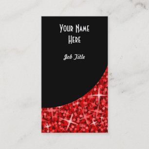 Glitz Red Black Curve business card portrait