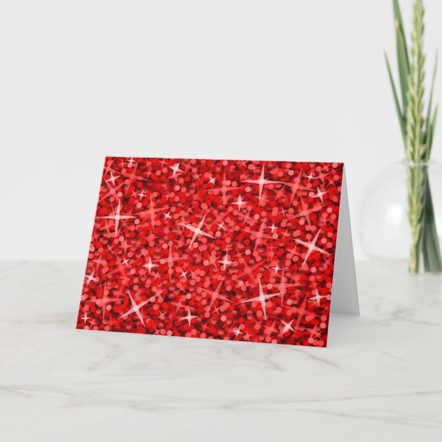 Glitz Red greetings card (Front)
