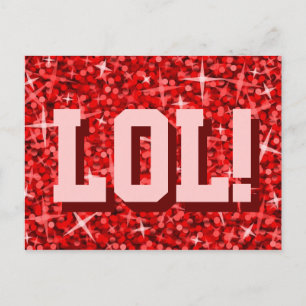 Glitz Red 'LOL!' postcard