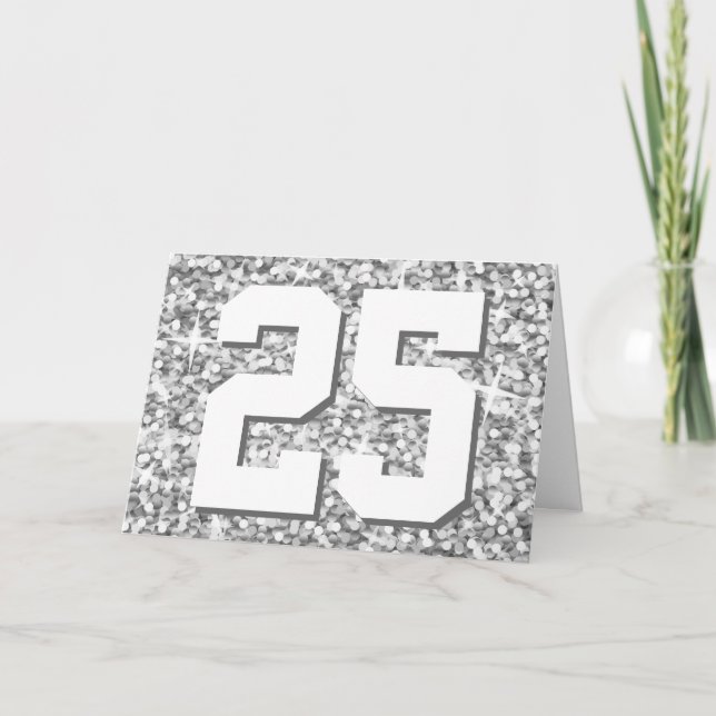 Glitz "Silver" '25' 'Happy Anniversary' card (Front)