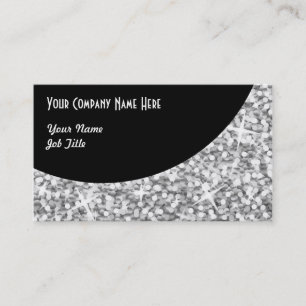Glitz "Silver" Black Curve business card template