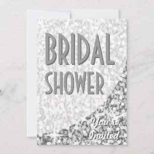 Glitz "Silver" curve 'Bridal Shower' invitation