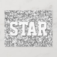 Glitz "Silver" 'STAR' postcard