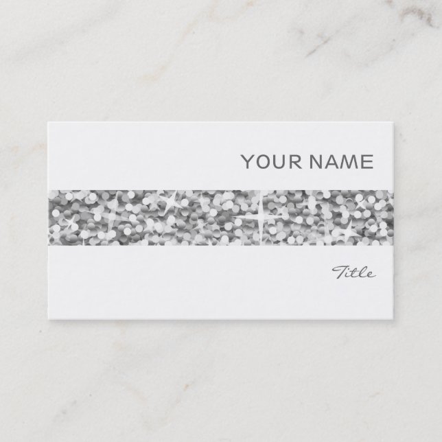 Glitz "Silver" stripe business card white (Front)