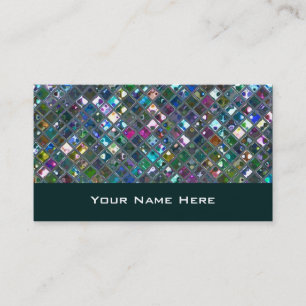 Glitz Tiles Multicoloured 2 business card teal