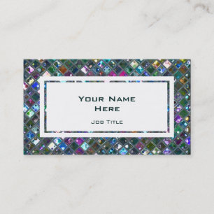 Glitz Tiles Multicoloured 2 white rectangle Business Card