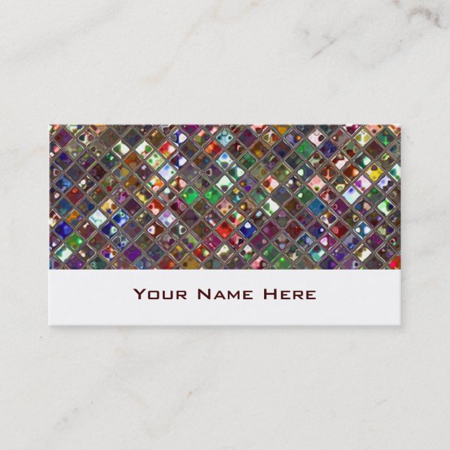 Glitz Tiles Multicoloured business card white (Front)
