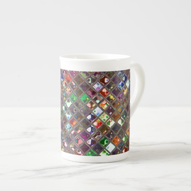 Glitz Tiles Multicoloured print mug bone china (Front Right)