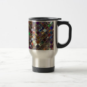 Glitz Tiles Multicoloured print travel mug