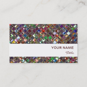 Glitz Tiles Multicoloured print white stripe Business Card