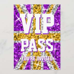 Glitz UK Gold 'VIP PASS' invitation