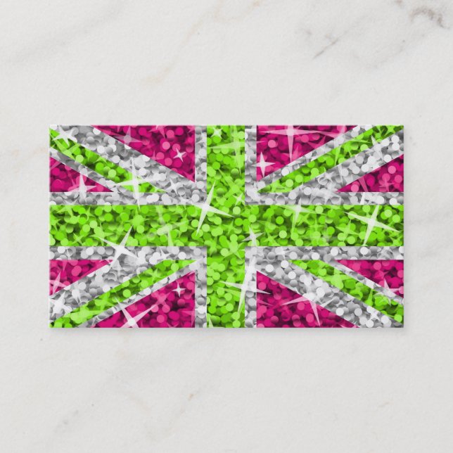 Glitz UK Lime business card template (Front)
