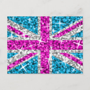 Glitz UK Pink postcard