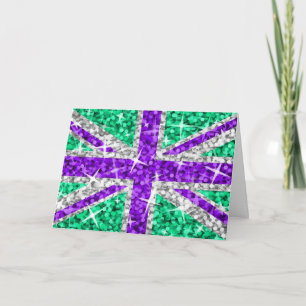 Glitz UK Purple 'Your Text ' greetings card