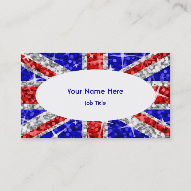 Glitz UK white oval business card template (Front)