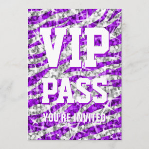 Glitz Zebra 'VIP PASS' invitation