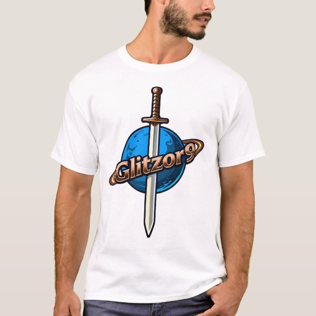 Glitzor9 Crest: Sword & Rings Logo T-Shirt (Front)