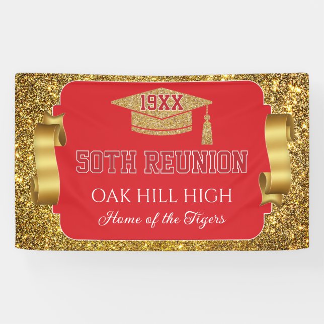 Glitzy 50th Class Reunion Banner (Horizontal)