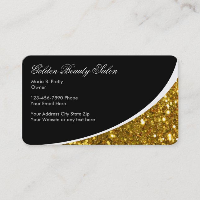 Glitzy Beauty Business Cards (Front)