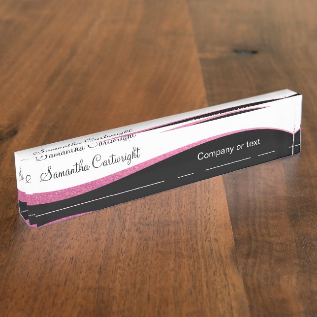 Glitzy Beauty Theme Nameplate (Side)