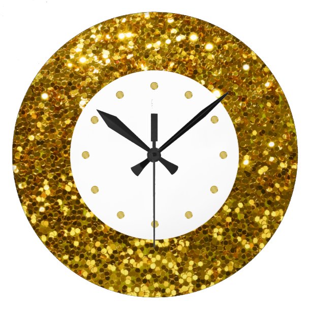 Gold Bling Wall Clocks Zazzle UK