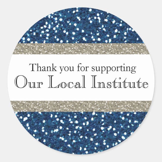 Glitzy Blue Silver Personalised Seal (Front)