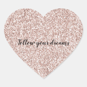 Glitzy Blush Pink Glitter Heart Sticker