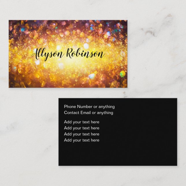 Glitzy Bold Beauty Fashion Trendy Business Card (Front/Back)