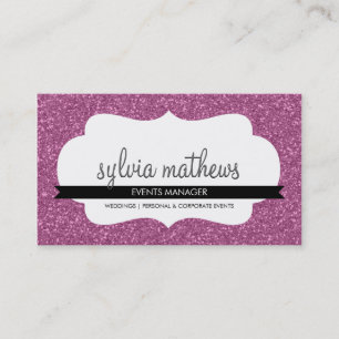 GLITZY BUSINESS CARD sparkly glitter pink