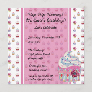Glitzy Cupcake Invitaiton Invitation