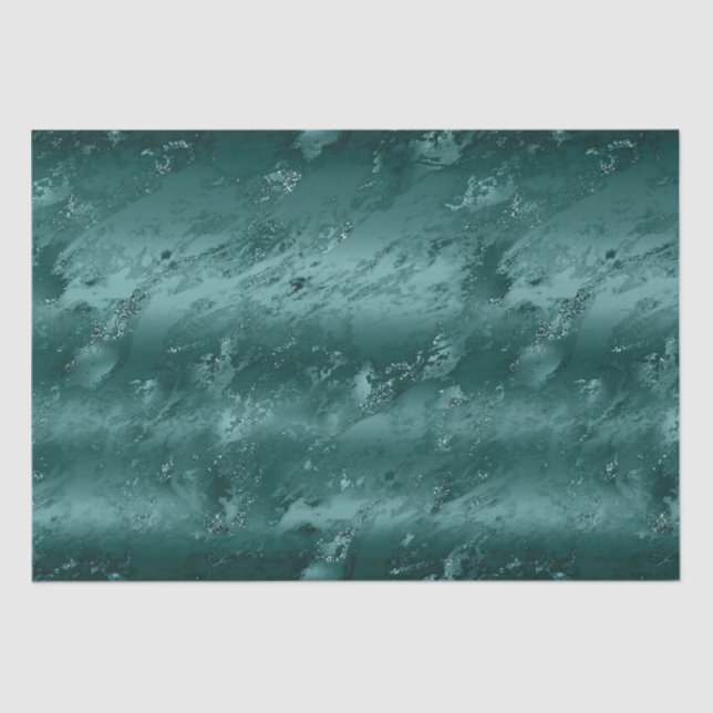 Glitzy Emerald Green Ombre Marble    Tissue Paper (Front)