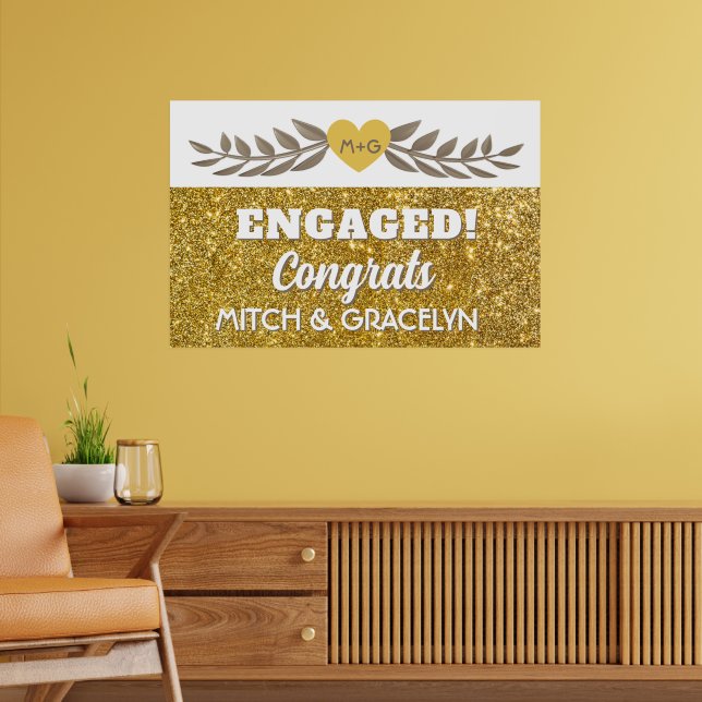Glitzy Engagement wall art poster (Living Room 2)