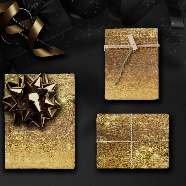 Glitzy Foil | Golden Bronze Copper Faux Sparkle Wrapping Paper Sheet (Creator Uploaded)