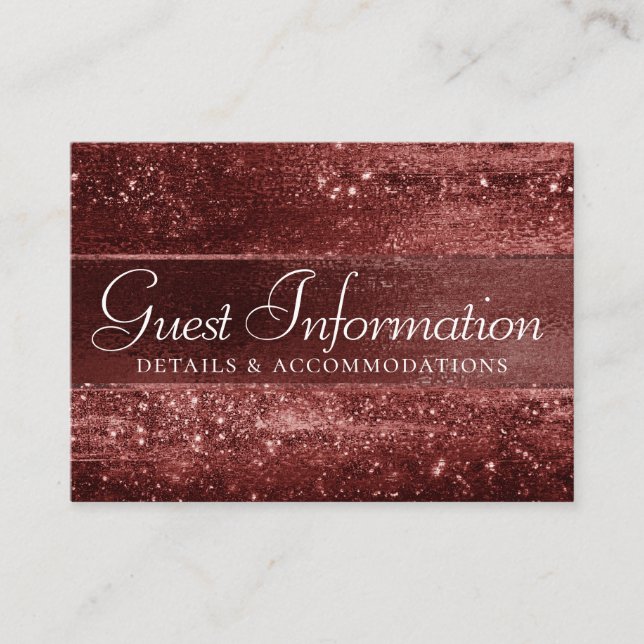 Glitzy Foil | Henna Crimson Red Glitter Details Enclosure Card (Front)
