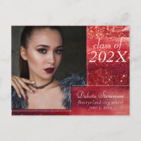 Glitzy Foil | Henna Crimson Red Photo Thank You