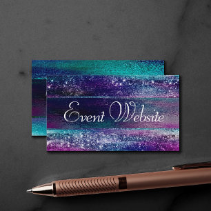 Glitzy Foil   Holographic Iridescent Event Website Enclosure Card