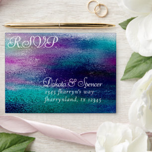 Glitzy Foil   Holographic Iridescent RSVP Address Envelope