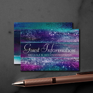 Glitzy Foil Holographic Ombre Guest Information Enclosure Card