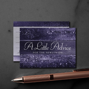 Glitzy Foil Indigo Midnight Dark Purple Advice Enclosure Card
