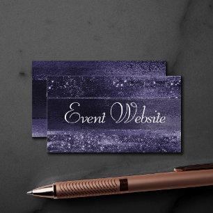 Glitzy Foil Indigo Midnight Dark Purple Website Enclosure Card