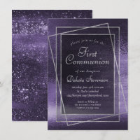 Glitzy Foil | Indigo Midnight Purple 1st Communion