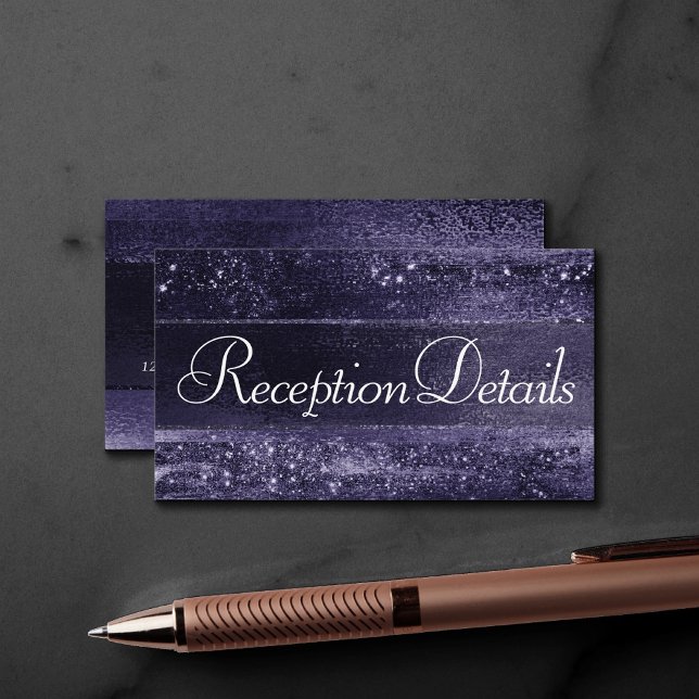 Glitzy Foil | Indigo Midnight Purple Reception Enclosure Card (Creator Uploaded)
