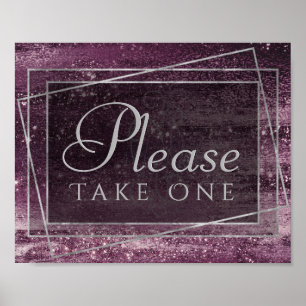 Glitzy Foil   Mauve Pink Dusty Rose Take One Poster