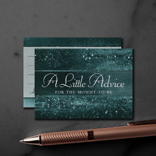 Glitzy Foil Midnight Teal Faux Shimmer Advice Enclosure Card