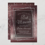 Glitzy Foil | Rose Gold Blush Glam Bar Bat Mitzvah Invitation<br><div class="desc">Rich, dark, and sophisticated palette in deep modern shades of an original luxurious and simple faux metallic glitter ombre texture on a matching monochrome background. This watercolor effect is perfect for a chic and uniquely elegant theme. The design features a completely customizable text template and mixed medium gradient that adds...</div>