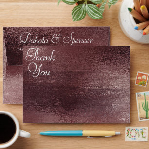 Glitzy Foil Rose Gold Blush Glam Thank You Envelope