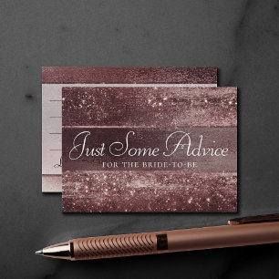 Glitzy Foil Rose Gold Mauve Blush Pink Advice Enclosure Card