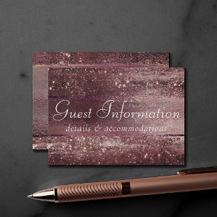 Glitzy Foil   Rose Gold Mauve Pink Blush Details Enclosure Card